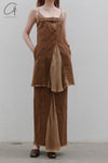OUDE WAAG Washing Cowboy Deolition Dress OW-23SS-DS03 reddish brown